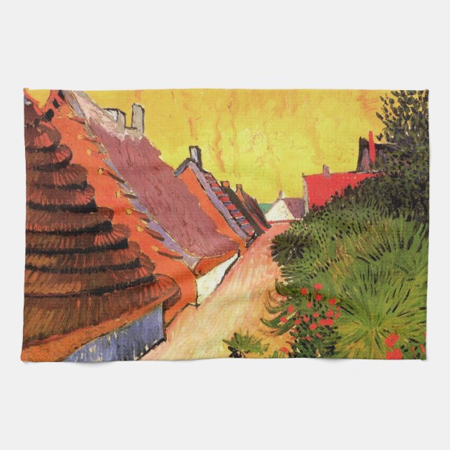Street in Saintes Maries by Vincent van Gogh Kitchen Towel (Horizontal)