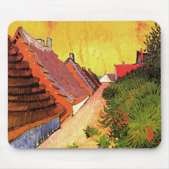 Street in Saintes Maries by Vincent van Gogh Mouse Pad (Front)