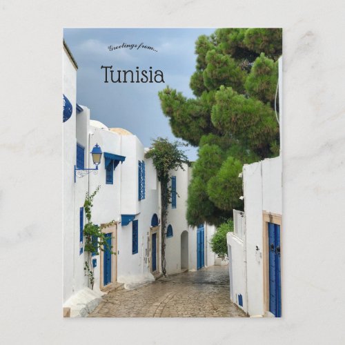 Street in Sidi Bou Said Carthage Tunisia Postcard