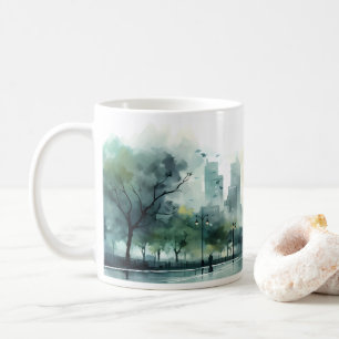 Street in The Morning Watercolor Style Coffee Mug