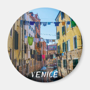 Street in Venice with laundry washed clothes Italy Magnet
