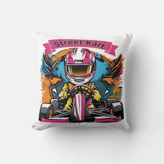 street kart throw pillow (Front)