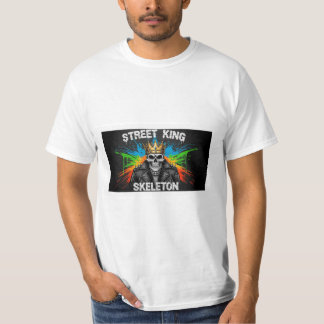 Street King Skeleton Crown Graffiti Urban Skull T-Shirt