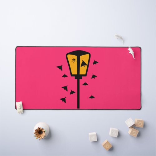 Street Light and Moths Desk Mat