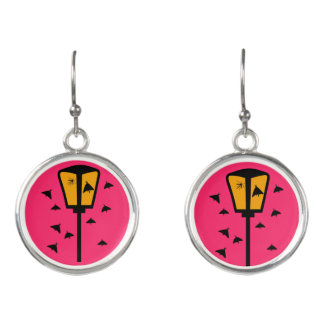 Street Light and Moths Earrings