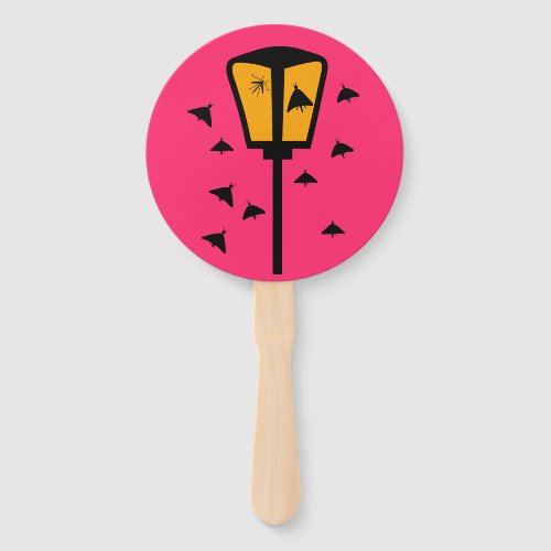 Street Light and Moths Hand Fan
