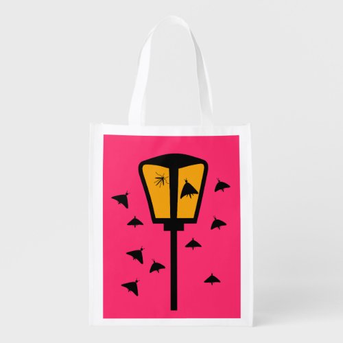 Street Light and Moths Reusable Grocery Bag