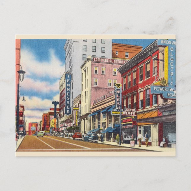 Street, Looking North, Knoxville, Tennessee Postcard (Front)