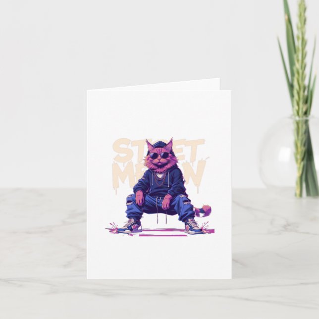 Street Meow! Sticker  Card (Front)