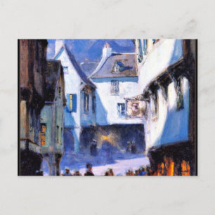 Street, Moonlight, Mont-Saint-Michel fine art Postcard