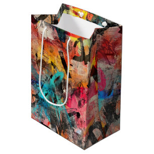 Street Mural with Layered Drips & Urban Color (7) Medium Gift Bag