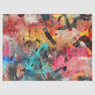 Street Mural with Layered Drips & Urban Color (7) Tissue Paper