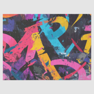 Street Mural with Layered Drips & Urban Color Tissue Paper