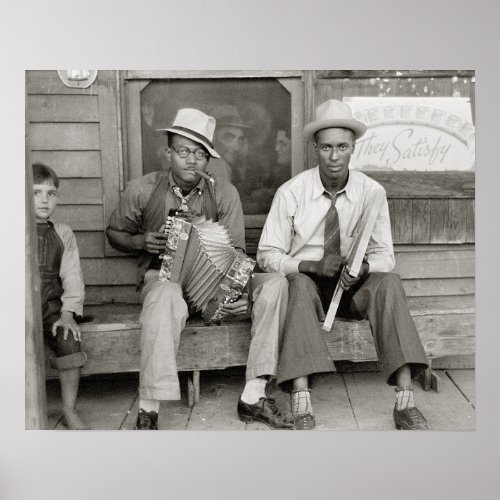 Street Musicians 1938 Vintage Photo Poster