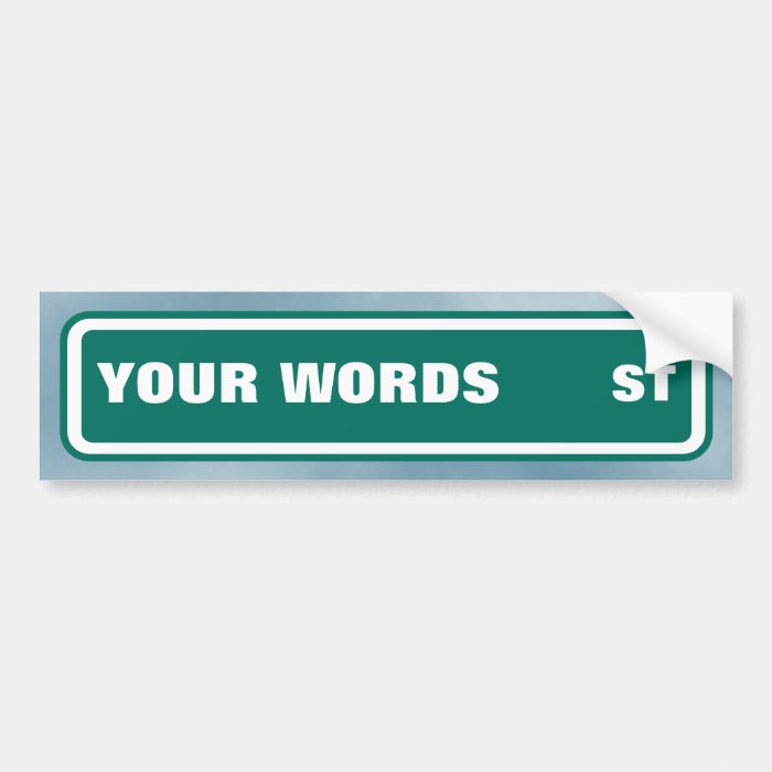 Street name bumper stickers