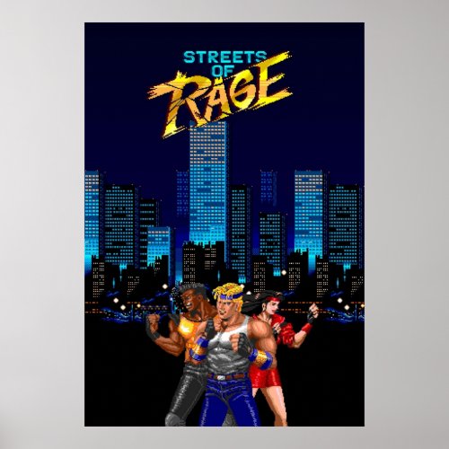 Street of Rage vintage retro gaming nostalgia th Poster