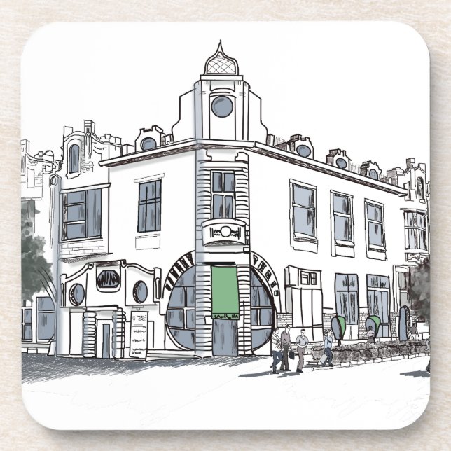 street of the old town beverage coaster (Front)