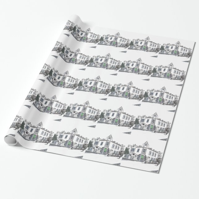 street of the old town wrapping paper (Unrolled)