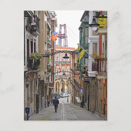 Street overlooking with the Vizcaya Bridge Postcard