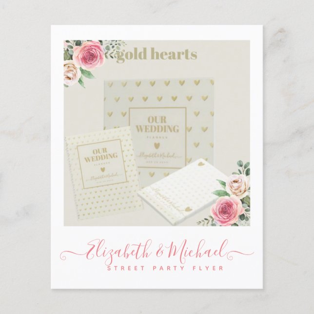 Street Party Style Wedding Design Own Flyer Pink (Front)