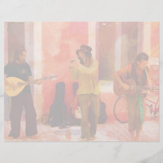 Street Performers Playing Instruments Together (Front)