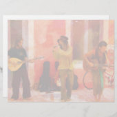 Street Performers Playing Instruments Together (Front/Back)