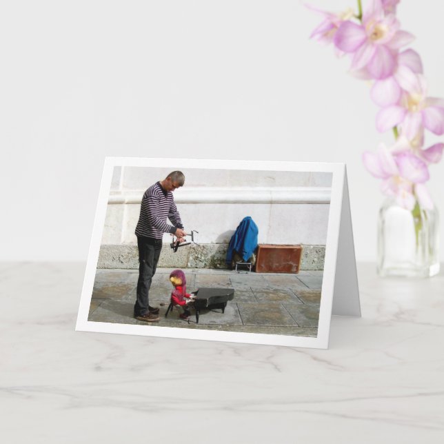 Street Puppeteer in Austria Card (Orchid)