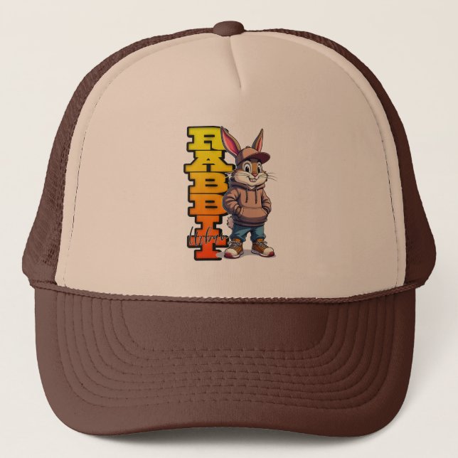 Street Rabbit – Urban Easter Bunny Design - boné Trucker Hat (Front)