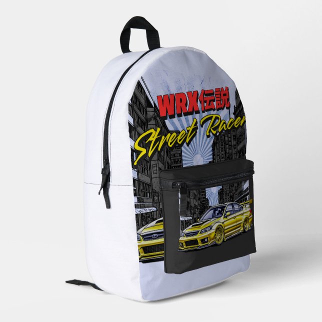 STREET RACER - IMPREZA WRX LEGEND PRINTED BACKPACK (Back Corner Left)