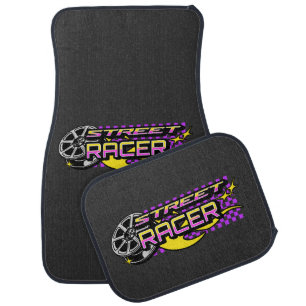STREET RACERS - BURNING WHEEL - Y2K STYLE CAR FLOOR MAT