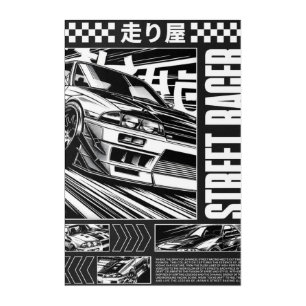 Street Racing Neon Graphic Car Art
