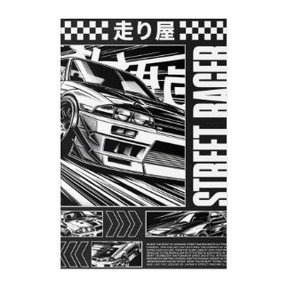 Street Racing Neon Graphic Car Art