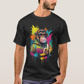 Street Rebel Monkey – Banana Madness Graffiti Art T-Shirt