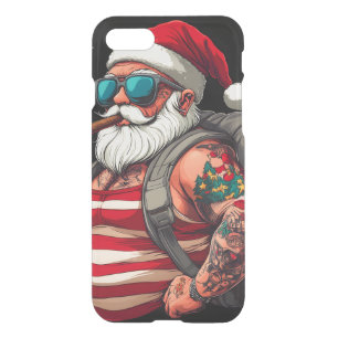 Street Rebel Tattooed Christmas Santa Claus iPhone SE/8/7 Case