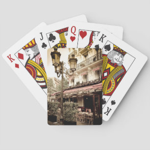 Street restaurant, Paris, France Poker Cards