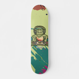 Street Retro Frog with Headphones Funny Skateboard