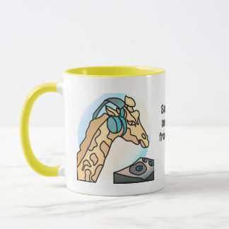 Street Retro Giraffe with Headphones | Funny Mug