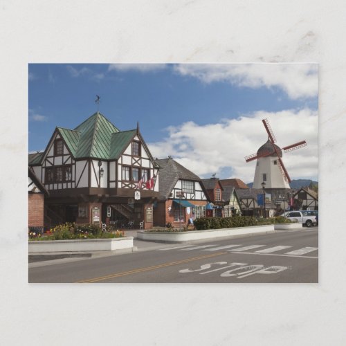 Street Scene from historic Solvang Postcard