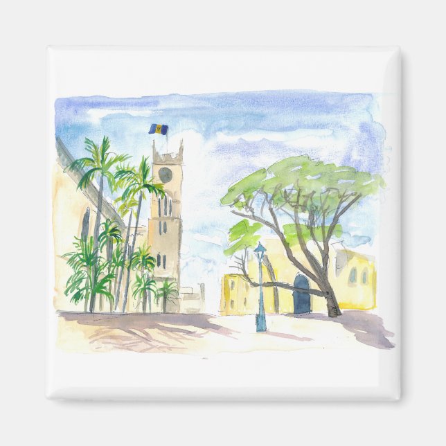 Street Scene in Bridgetown Barbados Magnet (Front)