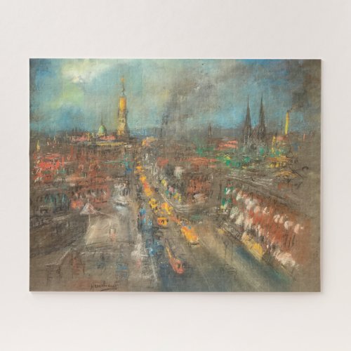 Street Scene in Indianapolis Indiana USA Jigsaw Puzzle