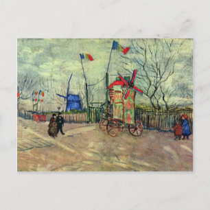 Street Scene In Montmartre Le Moulin À Poivre By V Postcard