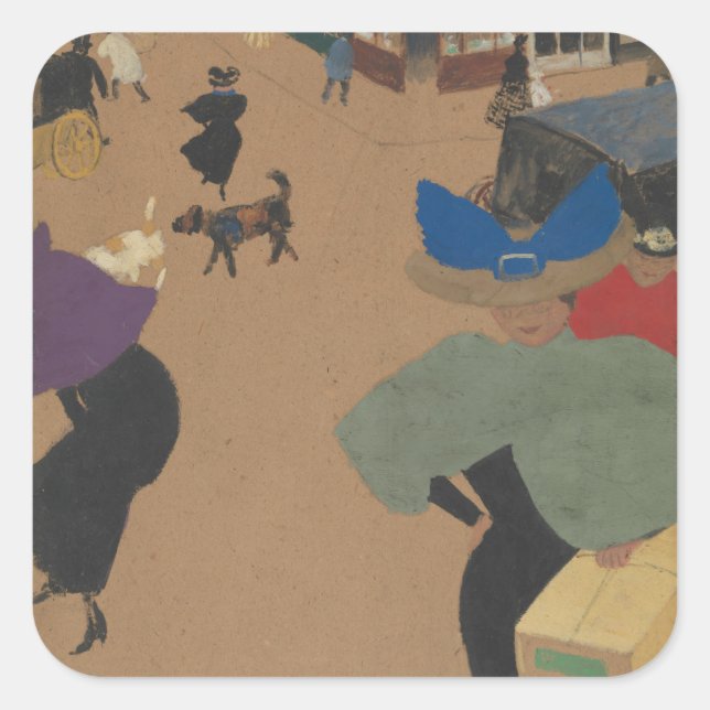 Street Scene in Paris Square Sticker (Front)