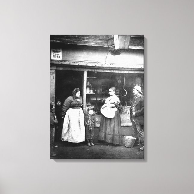 Street scene in Victorian London Canvas Print (Front)