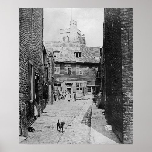 Street scene in Victorian London Poster