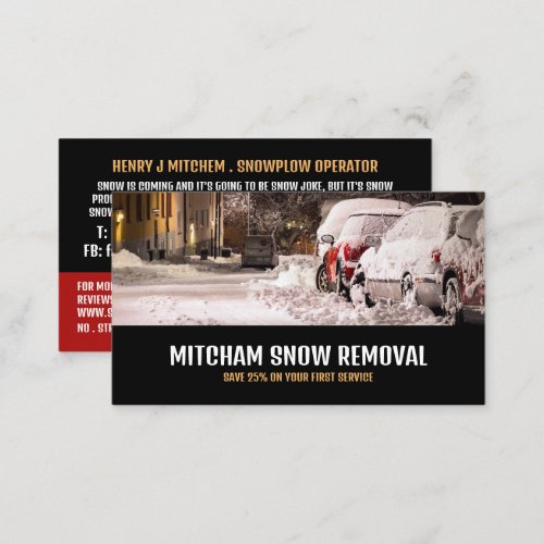 Street Scene Snow Removal Company Advertising Business Card