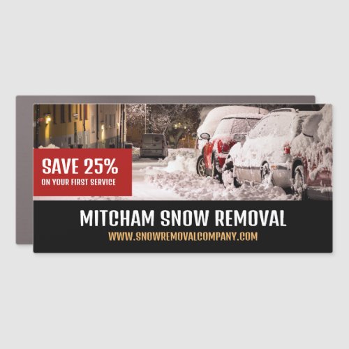 Street Scene Snow Removal Company Advertising Car Magnet