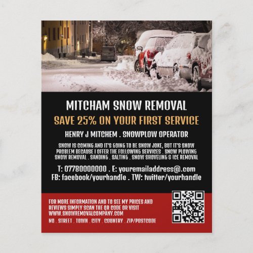 Street Scene Snow Removal Company Advertising Flyer