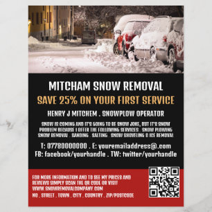 Street Scene, Snow Removal Company Advertising Flyer
