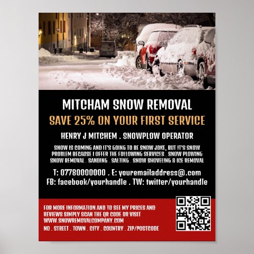 Street Scene Snow Removal Company Advertising Poster