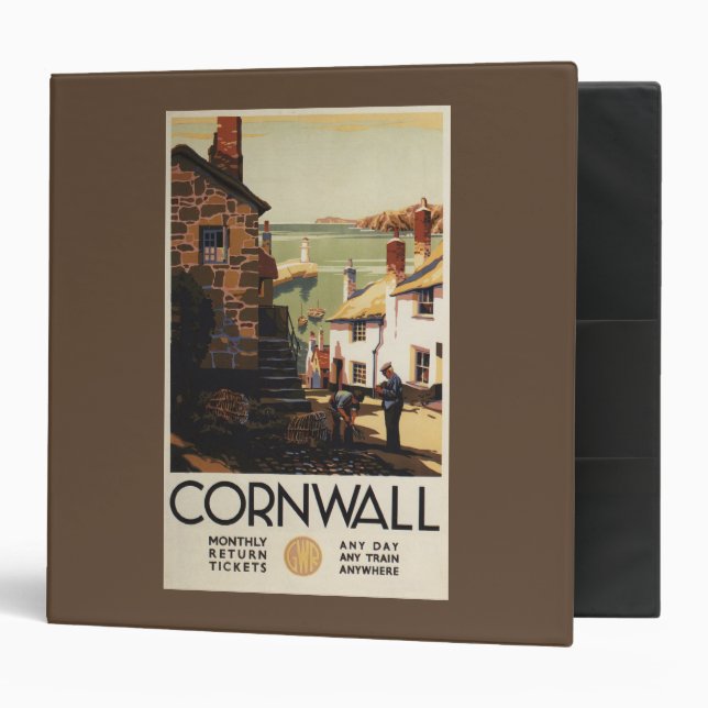 Street Scene with Two Men Working Railway Binder (Front/Inside)